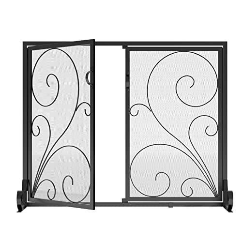 Fire Safety Fireplace Screen Steel Mesh Guard 37.8"L x 30.7"H - Fire Beauty