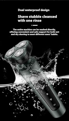 4-in-1 Electric Shaver for Men - Rechargeable Rotary Razor with Trimmer, Nose Hair Cutter & Facial Cleansing Brush