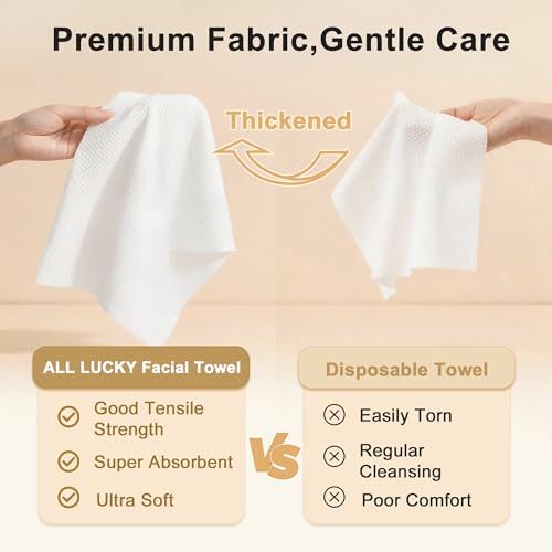 Disposable Face Towels XL 10x12 Biodegradable Wash Cloths 100 Count - 2 Packs of 50