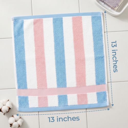 Cotton Washcloths Set 12-Pack with 3 Colors - Soft Face and Body Towels