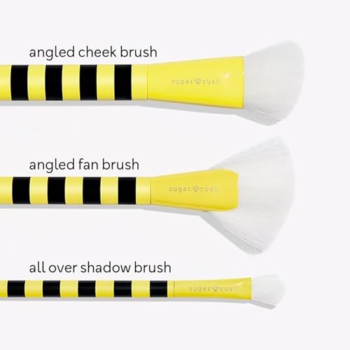 tarte fly squad brush set ? Eye & Cheek Brushes with Blending, Angled & Fan Designs to Seamlessly Apply Highlighter & Buildable Makeup Looks, Vegan & Cruelty-Free