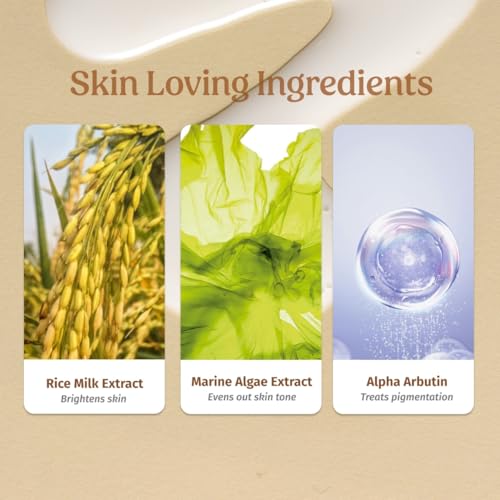 Brightening Skin Serum with Rice Milk & Marine Algae - 40ml, Vegan, All Skin Types