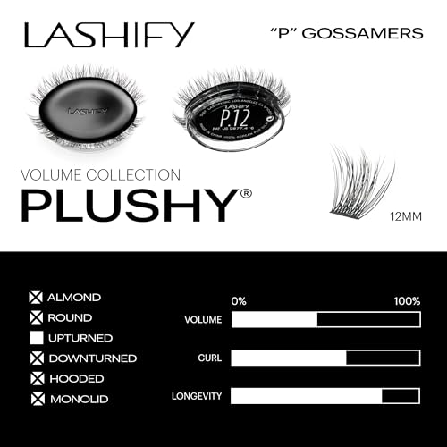 Lashify Plushy 12mm Gossamer False Eyelashes in Black - Easy DIY Natural Look