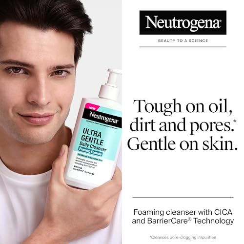 Neutrogena Liquid Gentle Foaming Face Wash with Glycerin, Oil-Free & Hypoallergenic Skin Care Cleanser, Fragrance-Free Moisturizing Facial Cleanser for Daily Use, 8 fl. oz