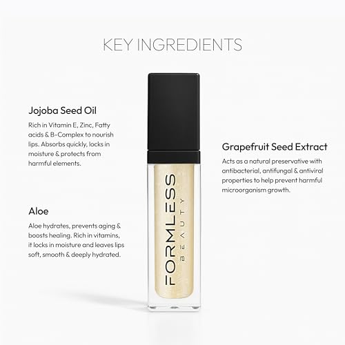 Jenny McCarthy Formless Beauty Bliss Lip Gloss Nude Gold Shimmer Hydrating Lip Shine