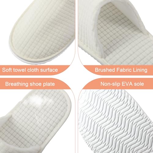 Geyoga 12-Pair House Slippers for Guests - Medium White Light Gray Khaki Pink