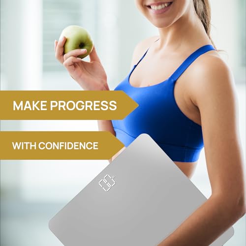 INEVIFIT Silver Digital Bathroom Scale - Accurate Body Weight Monitor