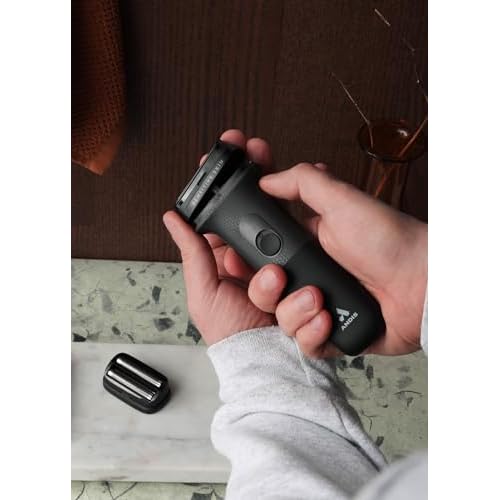 Andis 17480 Inform Lithium-Ion Electric Foil Shaver with Sensitive Skin Foil Head, Rechargeable, 10,000 SPM, Includes Blade Brush, Black