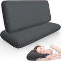 Dark Grey King Size Memory Foam Pillow Set for Side, Back & Stomach Sleepers