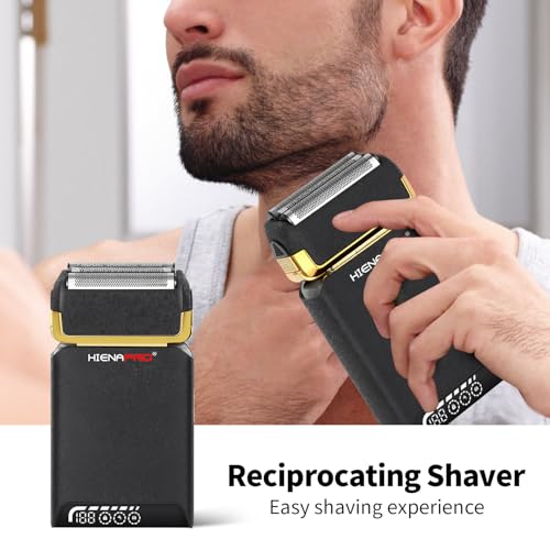 HIENA PRO Foil Shavers for Men- USB Rechargeable with LCD Display, Dual Blades, New Electric Razor for Men Face - Professional Cordless Shaving