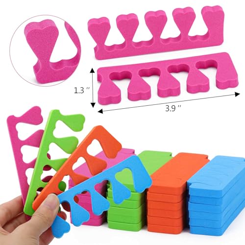 200PCS Multicolor Toe Separator Set for Pedicures Nail Art and Painting - Reusable, Funy Colors