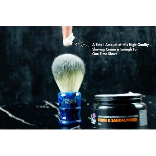 Luxury Shaving Brush for Men ? Dense Thick Knot, Premium Hair, Rich Lather for Cream & Soap, Traditional Wet Shaving Brush | BLUE MONSTER