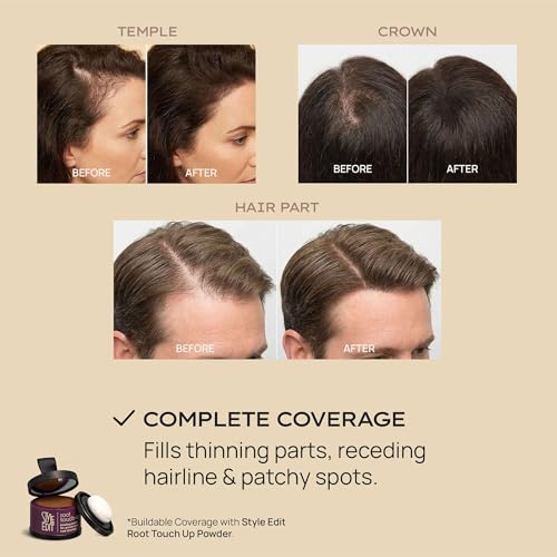 Style Edit Hair Building Fibers Light Brown 0.88 Fl Oz - Natural Thinning Hair Concealer