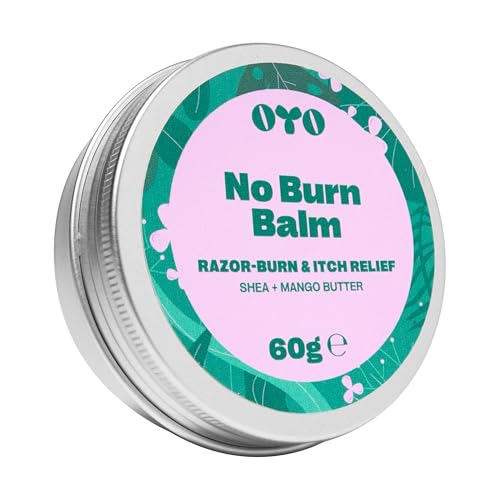 No Burn Balm by OYO ? Razor Burn Relief Balm for Bikini Line, Underarms & Intimate Areas, 100% Natural, Fragrance-Free Soothing Formula with Shea Butter, Calendula & Mango Butter, 60 g