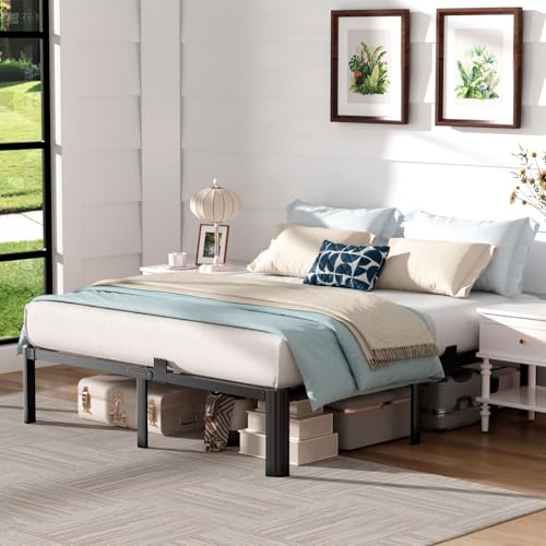 King Size Heavy Duty Metal Bed Frame 14 Inch No Squeak Support Platform - King (U.S. Standard)