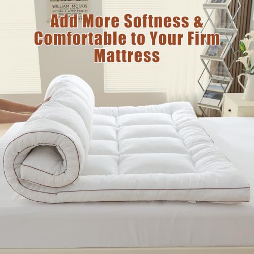 White Queen Memory Foam Mattress Topper 3 Inch 1700GSM Shredded Support