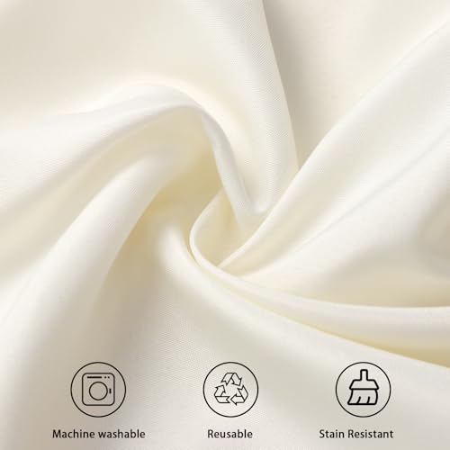 Fixwal 6 Pack 120 Inch Ivory Round Tablecloth for Weddings & Events