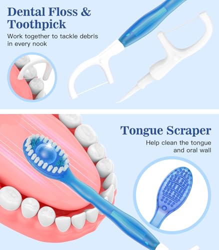 72 Pack 5-in-1 Disposable Travel Toothbrush Set - Mixed Flavors
