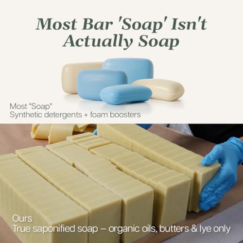 Unscented Oatmeal Honey Goat Milk Soap Bar for Dry Skin Relief - 3 Pack