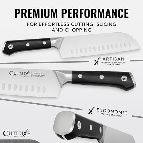 Cutluxe 3-Piece Chef Knife Set - Razor Sharp German Steel, Full Tang Ergonomic Design