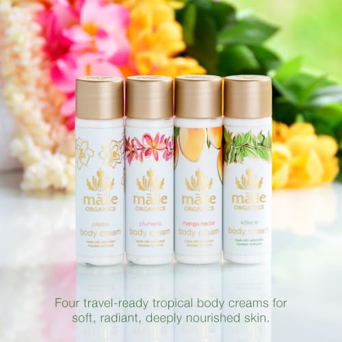 Hawaiian Body Cream Gift Set with Organic Botanical Moisturizers - Kōkeʻe, Mango, Plumeria, Pikake