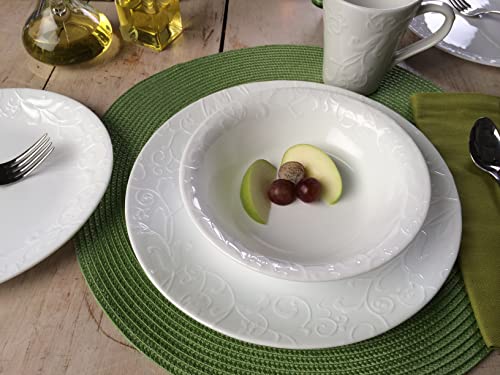 12-Piece Bella Faenza Dinnerware Set - Lightweight Durable Glass, Eco-Friendly