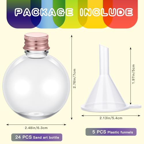 Layhit 24 Pack 3.4oz Plastic Potion Bottles with Rose Gold Aluminum Lids - Mini Refillable Containers