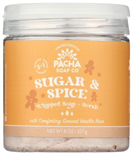 Vanilla & Clove Whipped Soap & Scrub - 8 OZ - Pacha Soap Co - Pack of 1