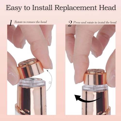 Generation 3 Replacement Heads Compatible with New Version Finishing Touch Flawless Facial Hair Remover, Double Halo for Gen 3, 18 Karat Gold-Plated, 6 Pack