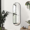Niccy Oval Full Length Wall Mirror - Black, 48x16 Inches Variation of THIS listing