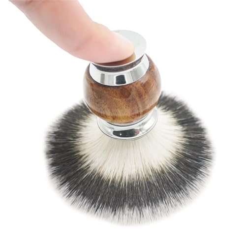 Men's Shaving Brush with Synthetic Silvertip Bristles - Hardwood & Stainless Steel