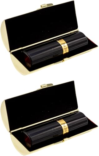 Set of 2 Capsule Lipstick Cases - Gold Ridges, Chrome Plated Stainless Steel