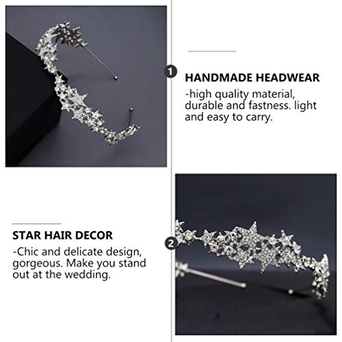 Beaupretty Rhinestone Star Headband Tiara for Women