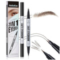 2 Prong Tip Microblading Eyebrow Pen - 2-in-1 Waterproof Eyebrow Pencil, Long-Lasting Natural Hair-Like Brows, Smudge-Proof & Easy to Use (03#Dark Brown)