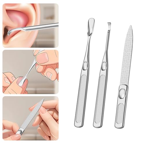 8-in-1 Manicure Pedicure Grooming Kit Stainless Steel Nail Clipper with Leather Case