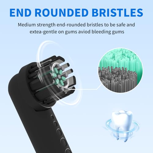 Amrmcy Black Replacement Heads for Quip 360 Oscillating Electric Toothbrush - Pack of 4