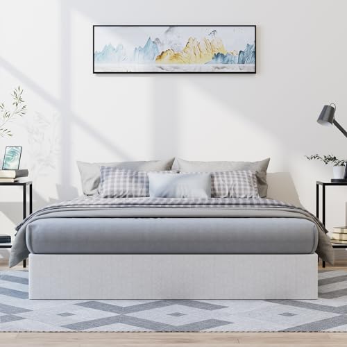YORMDMO Queen Size Box Spring - 9 Inch Height, Heavy Duty Metal Foundation, Washable Cover, Easy Assembly, Noise-Free