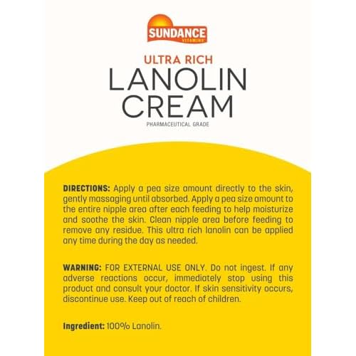 Sundance Lanolin Cream | 7 Fluid Ounces | Ultra Rich Pharmaceutical Grade | Hypoallergenic Supplement