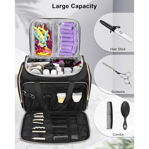 MONSTINA Professional Hairstylist Traveling Bag with Two Detachable Small Bags,Hairdressing Bag Makeup Salon Organizer Bag for Barber Hairdresser Insulation Material