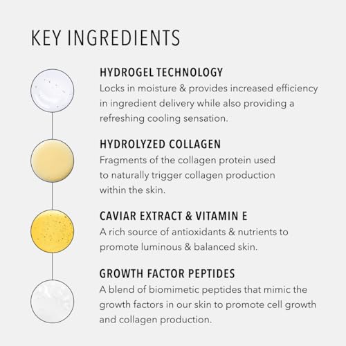 Hydropeptide Polypeptide Collagel+ Plus Face Mask, Line Lifting Hydrogel Peptide Facial Treatments, 4 Count