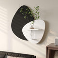 24x24 Black and White 3D Textured Wall Art with Shelf and Vase - E Variation