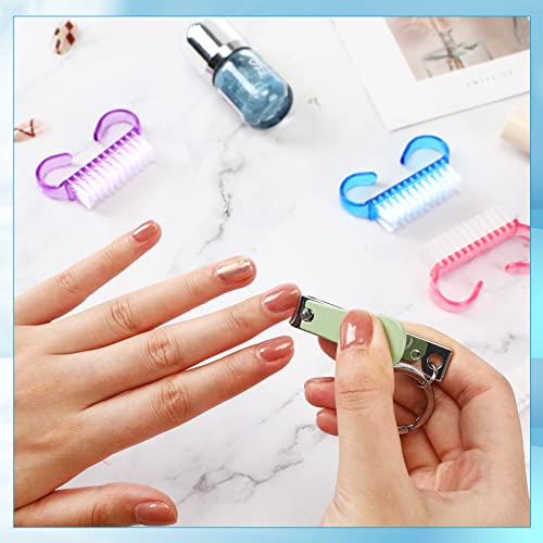 200 Pcs Nail Brush Set for Cleaning Fingernails with Colorful Handle Scrub Brushes