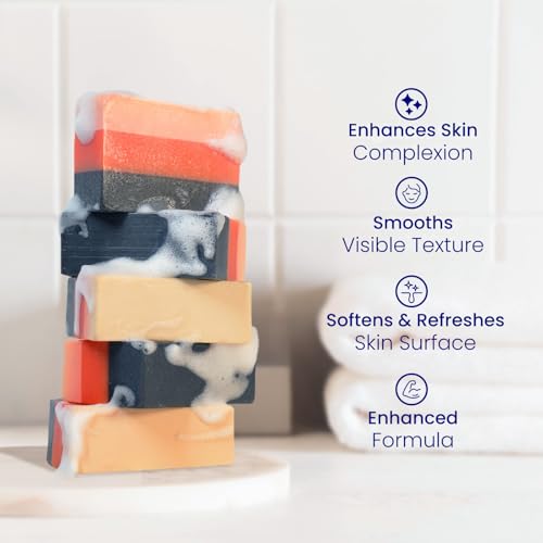Relumins Premium 3-in-1 Glutablend Exfoliating Beauty Soap Bar Dark Spot Remover ? For Smoother, Clearer, Healthier-Looking Skin ? Now with Rosehips ? Gentle Face & Body Cleanser 120g x 5 Bars
