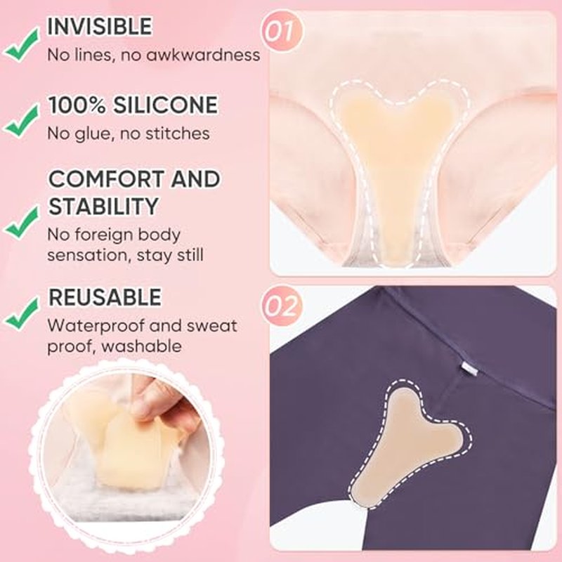 4 Pack Y Shape Silicone Concealer, Reusable Silicone Cover, Seamless Hider, No Underwear Guard Yellow