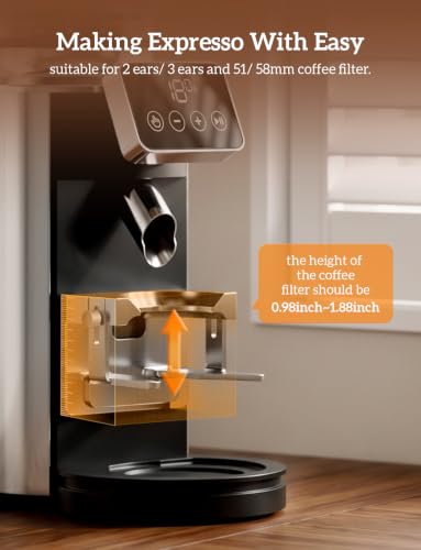 Neretva Stainless Steel Espresso Coffee Grinder with Portafilter Holder - Silver
