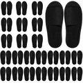 Geyoga Large Black Open Toe Spa Slippers 24 Pairs - Comfortable Footwear