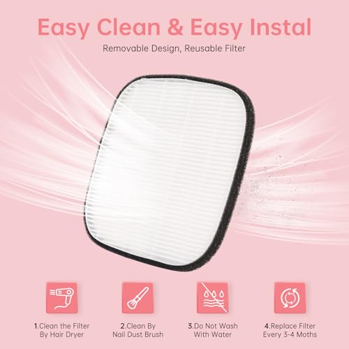 Nail Dust Collector, Cordless Dust Collector Nail Tech, Compact Powerful 6000RPM Nail Vacuum Fan Rechargeable Dust Extractor for Acrylic Gel Polish Manicure Pedicure for Home, White