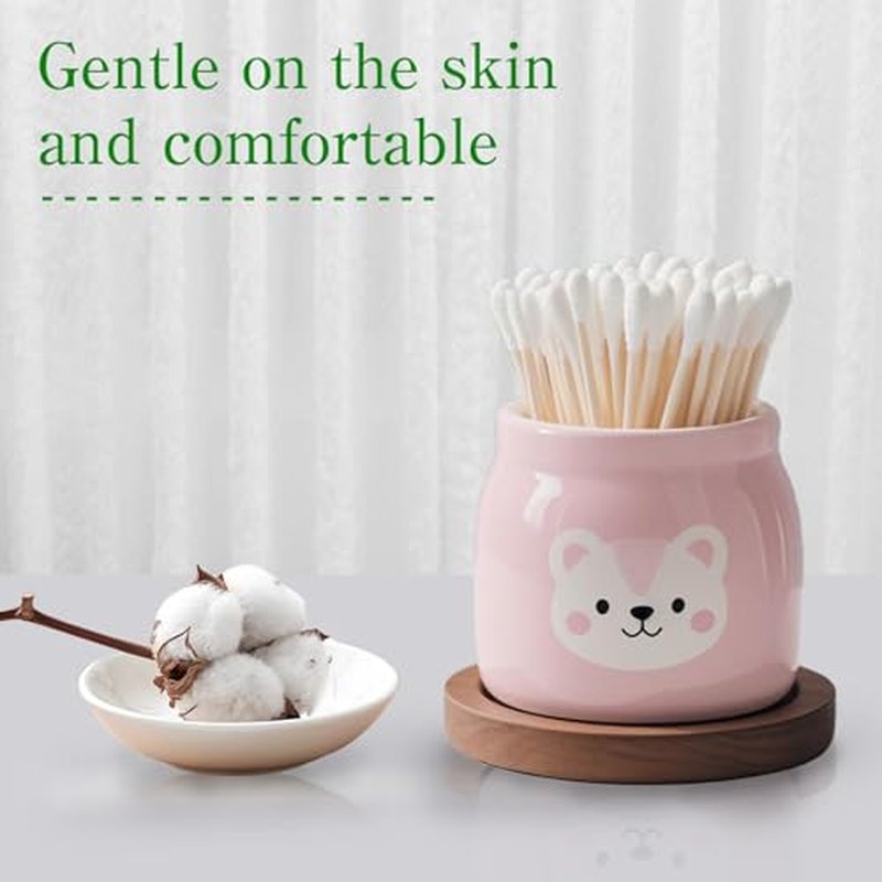 11000 Pcs Double Round Cotton Swabs Bulk Travel Size Cotton Buds with Wooden Sticks for Ear Cleaning, Makeup, Daily Use, Pet Care, Arts Crafts