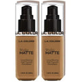 L.A. COLORS Truly Matte Foundation, Warm Caramel CLM362 (Pack of 2)