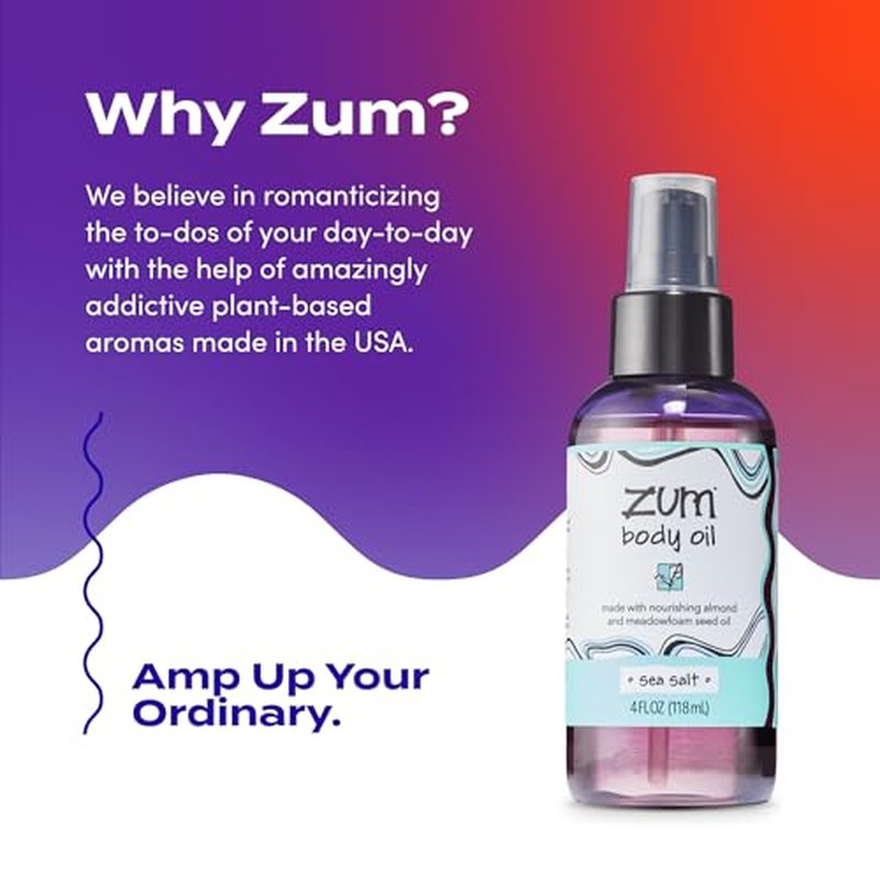 Indigo Wild Zum Sea Salt Body Oil - Nourishing Body Massage Oil for Massage Therapy & Hydration - Nourishing, Vegetarian Massaging Oil with Sweet Almond Oil - 4 fl oz